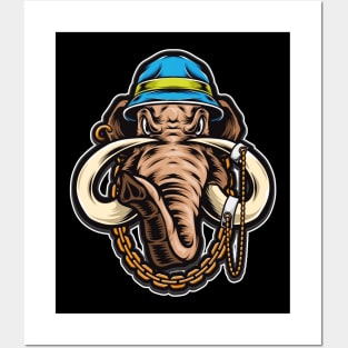 Hip Hop Elephant Illustration Mascot Posters and Art